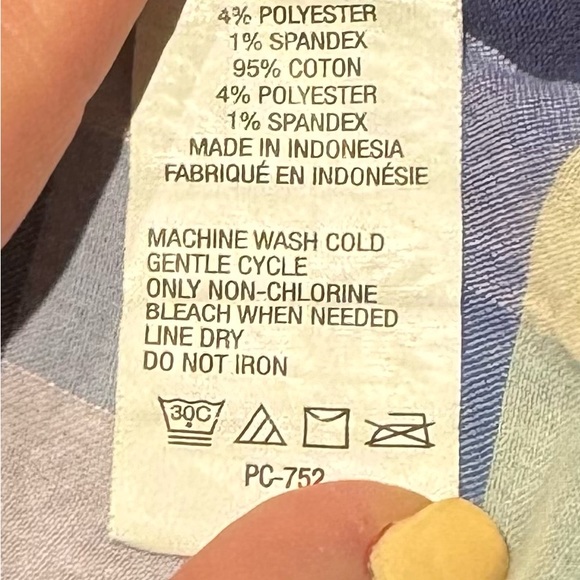 Blue, Green, Yellow button up shirt, kids size small, IZOD brand - Picture 7 of 7